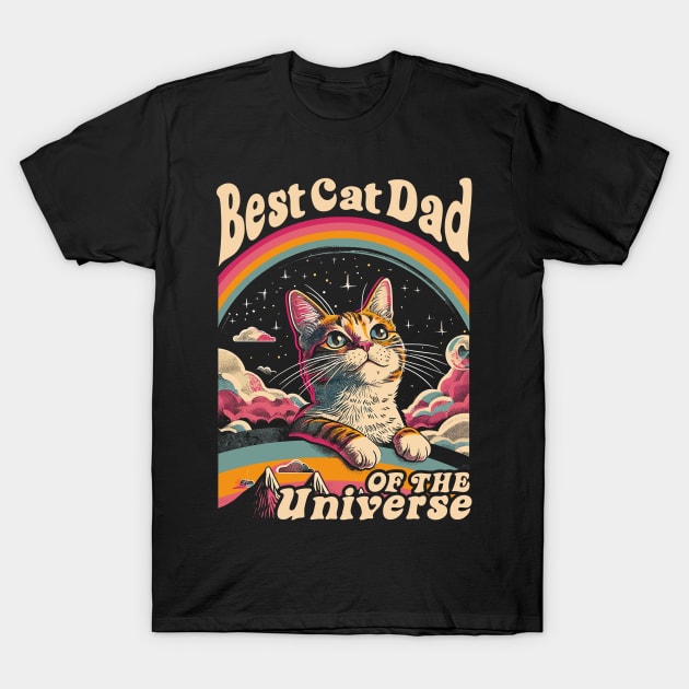 Best Cat Dad In The Universe 60s 70s Hippie Aesthetic Men